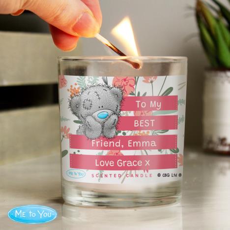 Personalised Me to You Bear Floral Scented Jar Candle Extra Image 1
